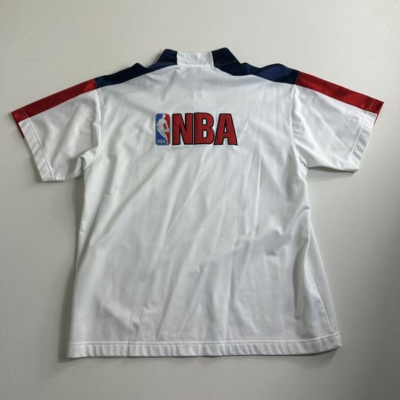 Vintage Y2K NIKE TEAM NBA LOGO Quarter Zip Pullover Sweatshirt Men Size XL White - Picture 1 of 10